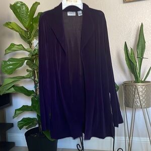 Chicos Women Cardigan Jacket  Purple Closure Stretch Casual Workwear size 1